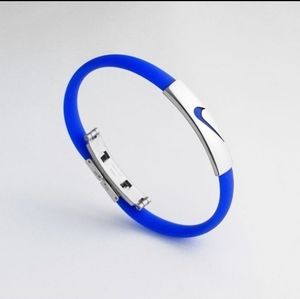Nike Unisex/Men's Sport Silicone Rubber Wristbands Bracelet,Blue Adjustable Band